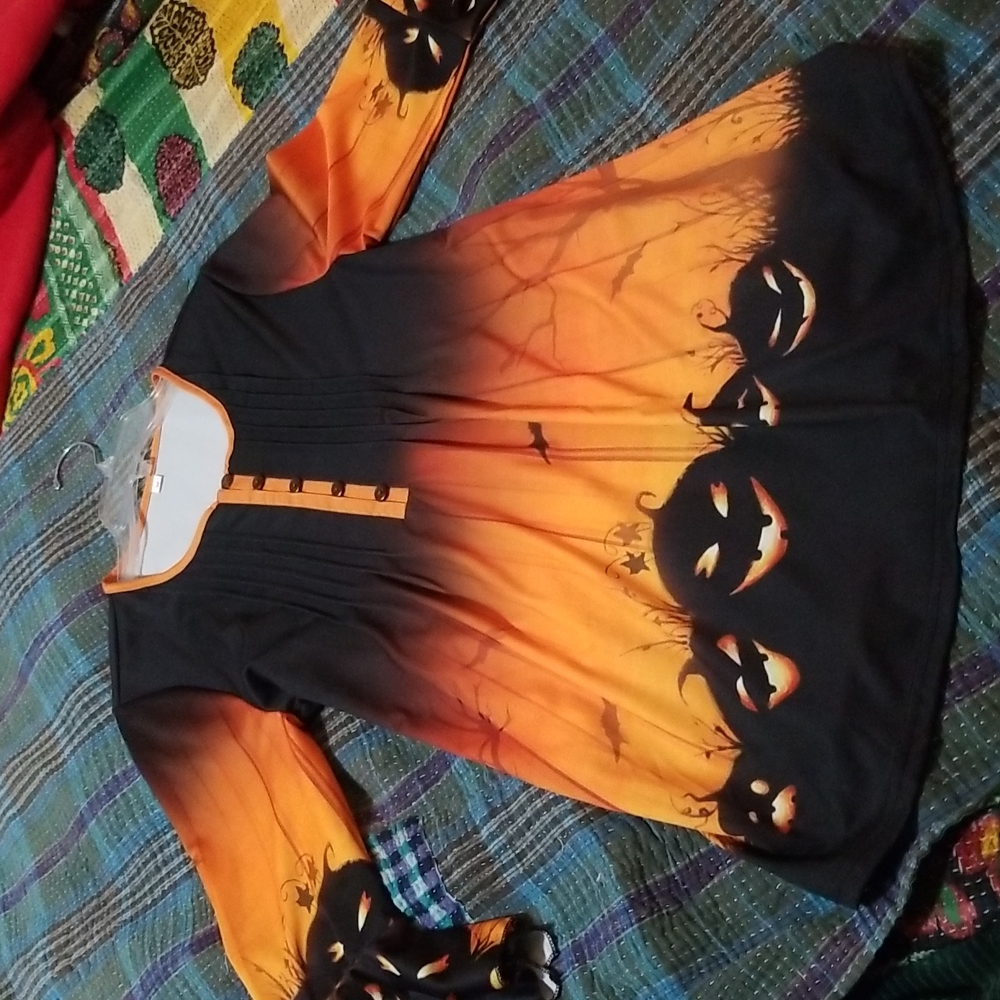 Halloween Spooky Top with Flowy Sleeves